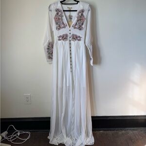 Beautiful beaded white dress, very long